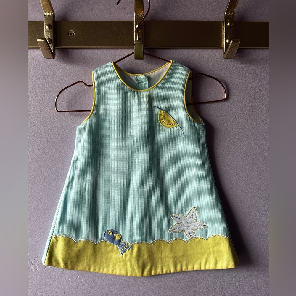 Karela Kids Blue Fish Dress Size 6 Months Made in Colombia